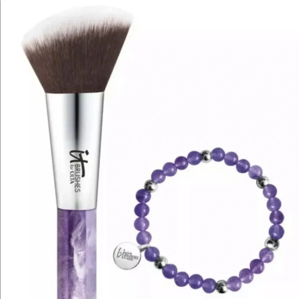IT BRUSHES Cosmetics Gem Brush Therapy Duo Collection Amethyst Meditating NIB